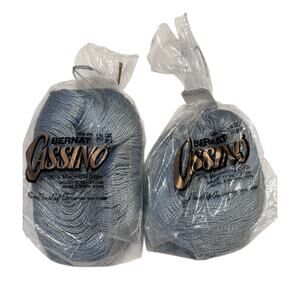 2 Skeins Bernat Cassino 4576A Light Blue Mercerized Cotton Yarn